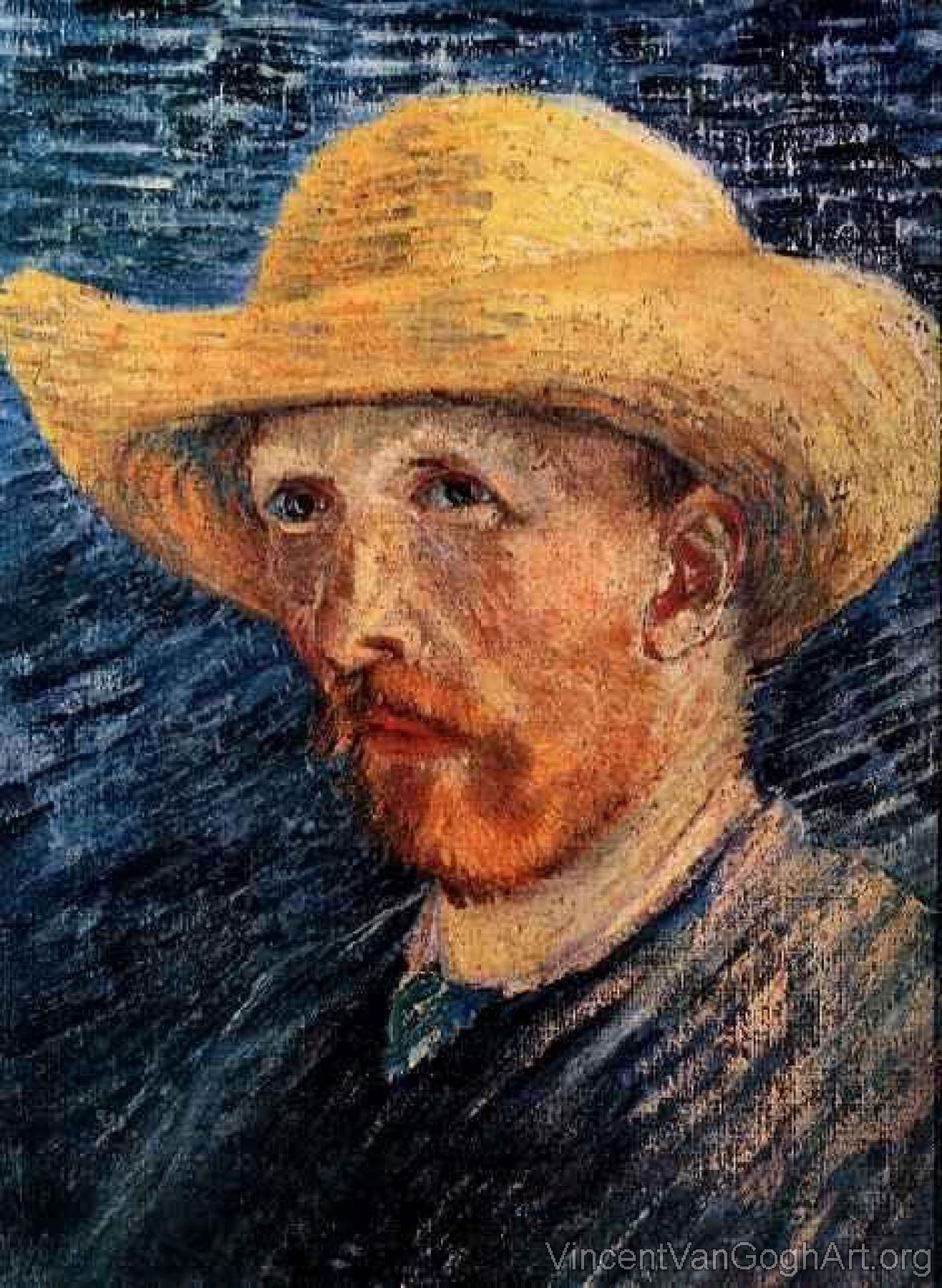 Self Portrait with Straw Hat, II
